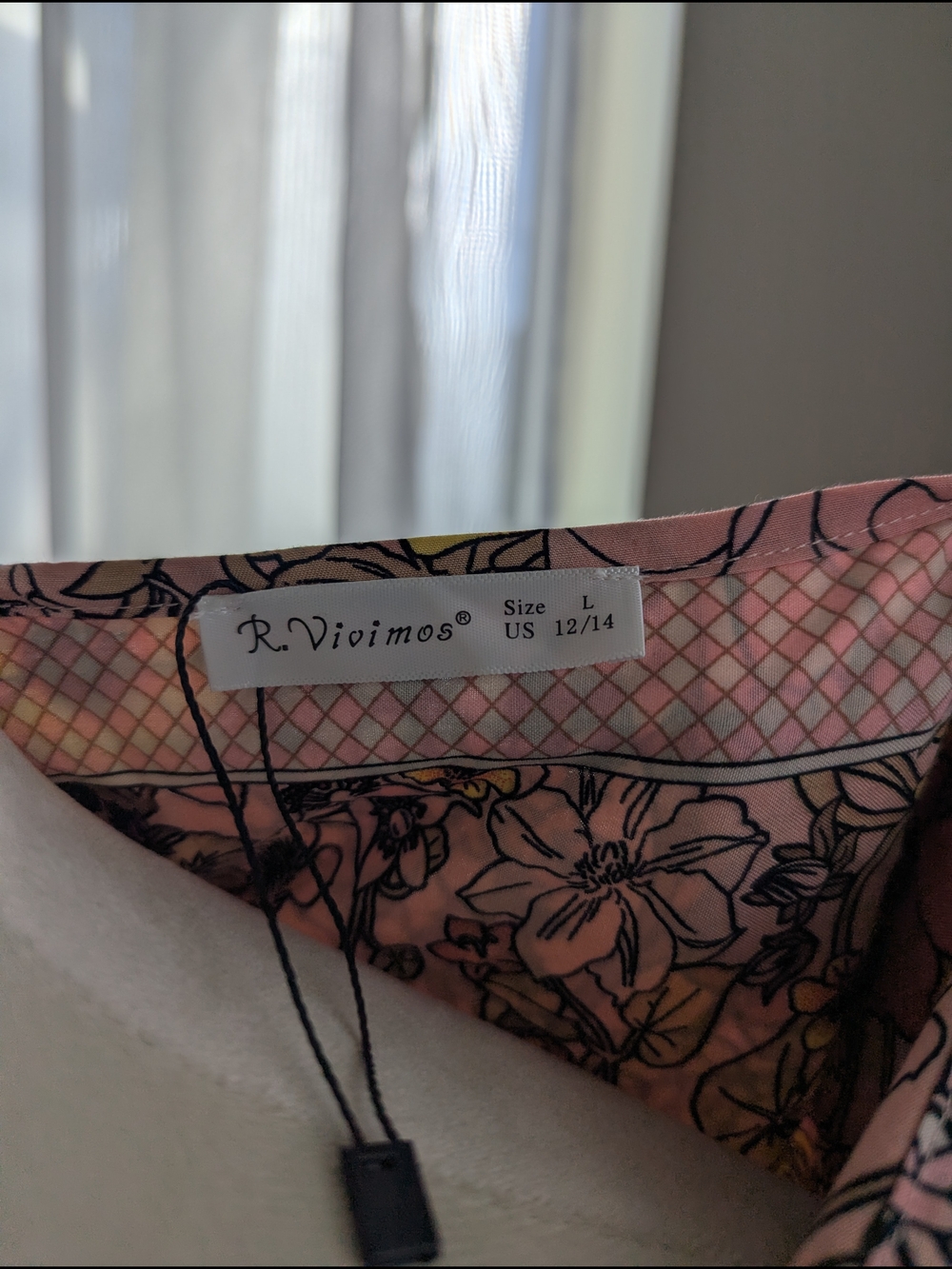 R. Vivimos Pink Floral Maxi Dress - Women's L (12/14) - Picture 3 of 4